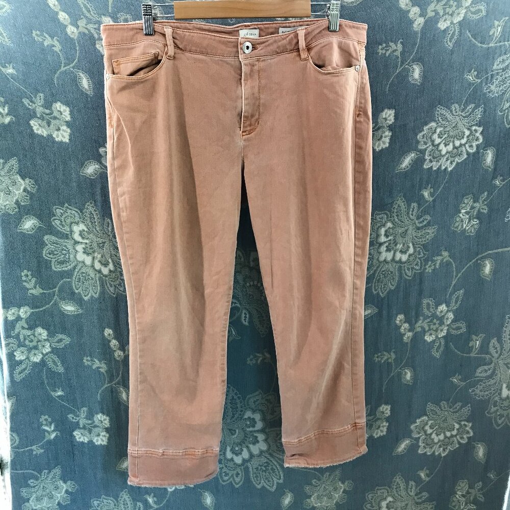 J. Jill Women's Cropped Jeans in Peach